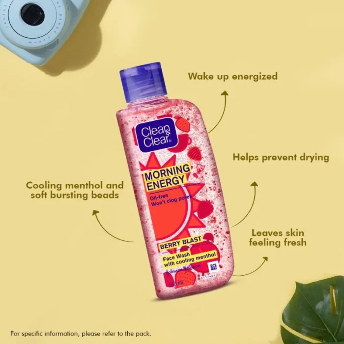 clean n clear 150ml Clean & Clear Morning Energy Berry Blast Face Wash - Image 3