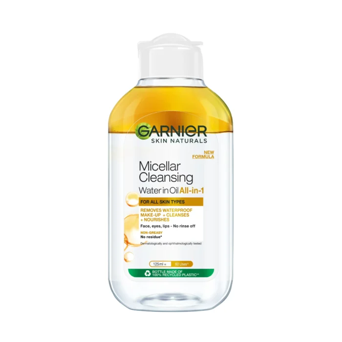 garnier 125ml Garnier Skin Naturals, Micellar Oil-Infused Cleansing Water - Image 1