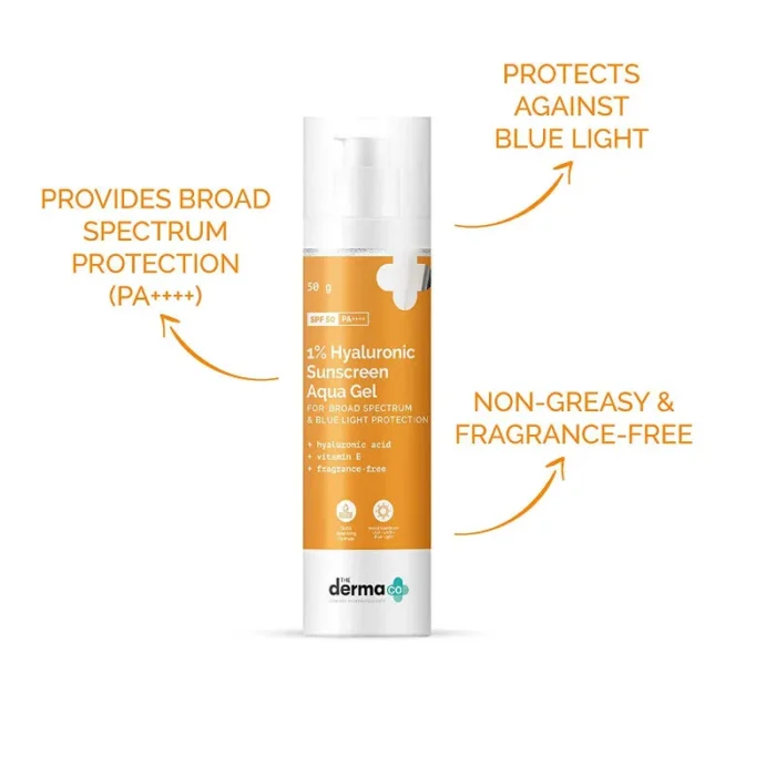 The Derma Co 1% Hyaluronic Sunscreen Aqua Gel With Spf 50 Pa++++ - Image 2