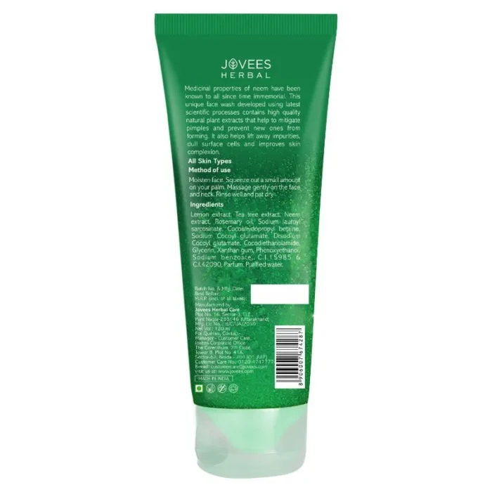 Jovees Herbal Neem Face Wash - 120ml - Image 2